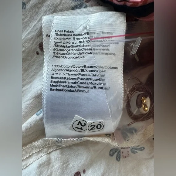 FARM RIO Ainika Maxi Floral Cream Open Yoke Mini Dress XXS - Picture 10 of 16